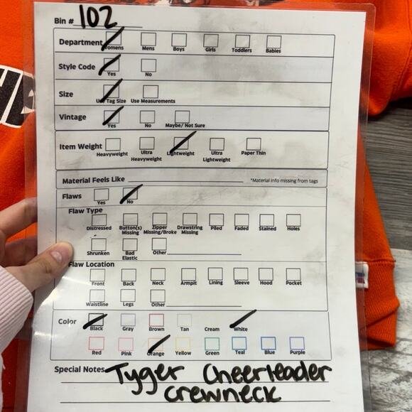 Vintage 90s Russell Athletic Tiger Cheerleader Orange Womens L Sweatshirt School - Picture 7 of 7